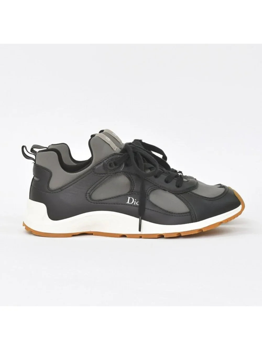 Dior Mile Sneakers Smooth Lambskin Neoprene Black White Brown